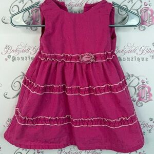Lemon kiss dress kids toddler embroidered bow Charming Pink Ruffle Kids Dress